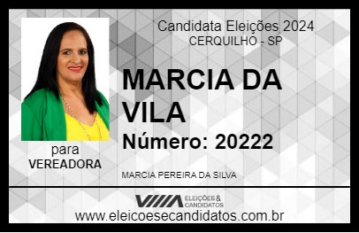 Candidato MARCIA DA VILA 2024 - CERQUILHO - Eleições