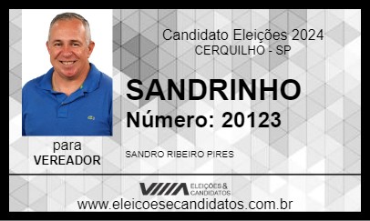 Candidato SANDRINHO 2024 - CERQUILHO - Eleições