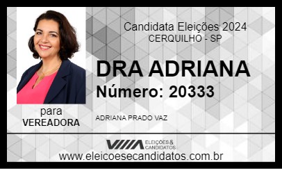 Candidato DRA ADRIANA 2024 - CERQUILHO - Eleições