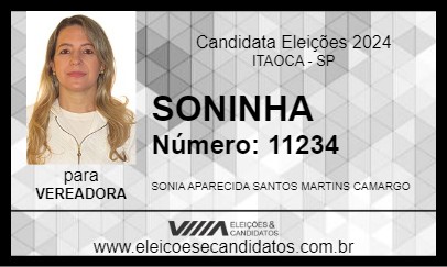 Candidato SONINHA 2024 - ITAOCA - Eleições