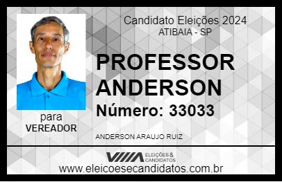 Candidato PROFESSOR ANDERSON 2024 - ATIBAIA - Eleições