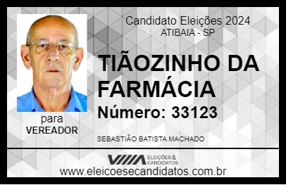 Candidato TIÃOZINHO DA FARMÁCIA 2024 - ATIBAIA - Eleições