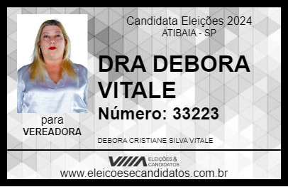 Candidato DRA DEBORA VITALE 2024 - ATIBAIA - Eleições