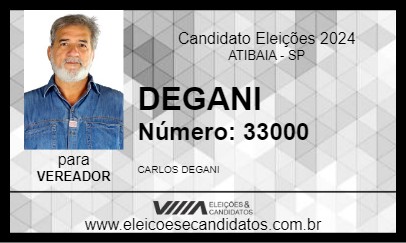 Candidato DEGANI 2024 - ATIBAIA - Eleições