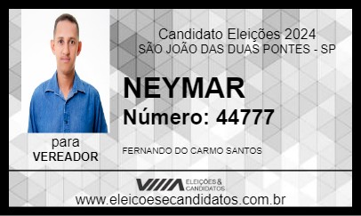 Candidato NEYMAR 2024 - SÃO JOÃO DAS DUAS PONTES - Eleições