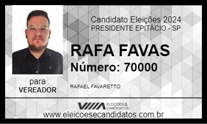 Candidato RAFA FAVAS 2024 - PRESIDENTE EPITÁCIO - Eleições