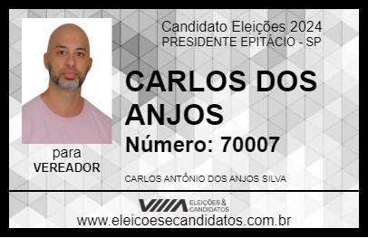 Candidato CARLOS DOS ANJOS 2024 - PRESIDENTE EPITÁCIO - Eleições