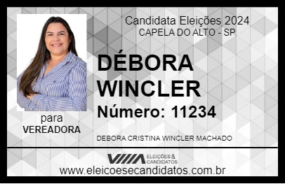 Candidato DÉBORA WINCLER 2024 - CAPELA DO ALTO - Eleições