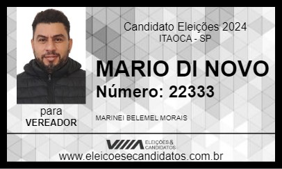 Candidato MARIO DI NOVO 2024 - ITAOCA - Eleições