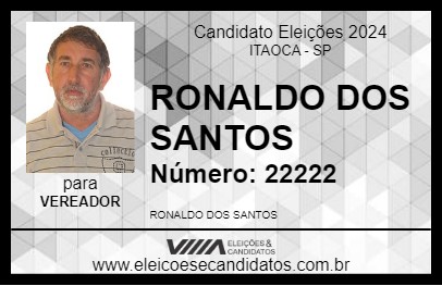 Candidato RONALDO DOS SANTOS 2024 - ITAOCA - Eleições