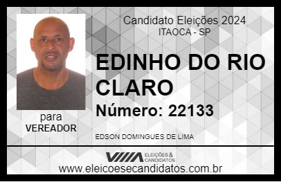 Candidato EDINHO DO RIO CLARO 2024 - ITAOCA - Eleições