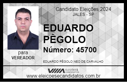 Candidato EDUARDO PÊGOLO 2024 - JALES - Eleições