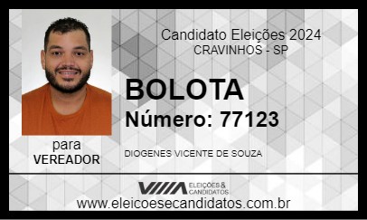 Candidato BOLOTA 2024 - CRAVINHOS - Eleições