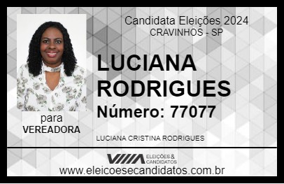 Candidato LUCIANA RODRIGUES 2024 - CRAVINHOS - Eleições