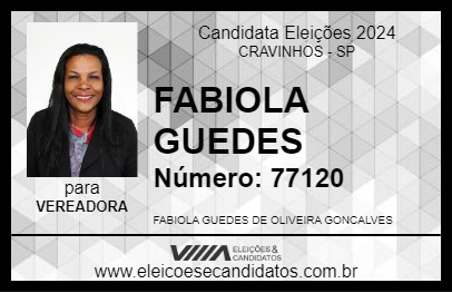 Candidato FABIOLA GUEDES 2024 - CRAVINHOS - Eleições