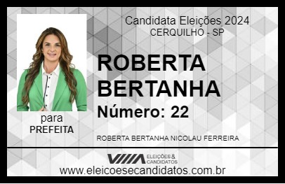 Candidato ROBERTA BERTANHA 2024 - CERQUILHO - Eleições