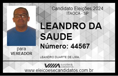 Candidato LEANDRÃO 2024 - ITAOCA - Eleições