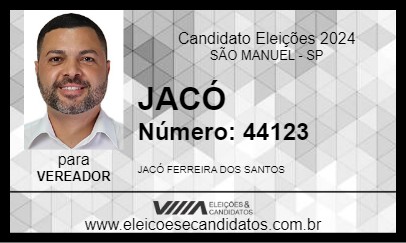 Candidato JACÓ 2024 - SÃO MANUEL - Eleições