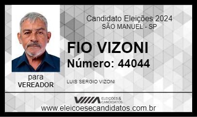 Candidato FIO VIZONI 2024 - SÃO MANUEL - Eleições