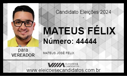 Candidato MATEUS FÉLIX 2024 - SÃO MANUEL - Eleições