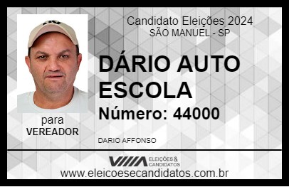 Candidato DÁRIO AUTO ESCOLA 2024 - SÃO MANUEL - Eleições