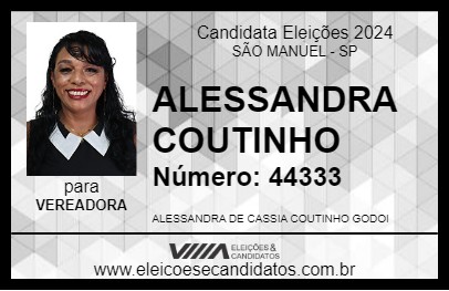 Candidato ALESSANDRA COUTINHO 2024 - SÃO MANUEL - Eleições