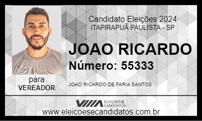 Candidato JOAO RICARDO 2024 - ITAPIRAPUÃ PAULISTA - Eleições