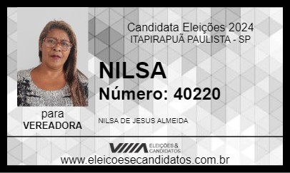 Candidato NILSA 2024 - ITAPIRAPUÃ PAULISTA - Eleições