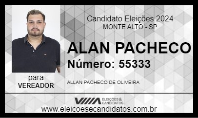 Candidato ALAN PACHECO 2024 - MONTE ALTO - Eleições