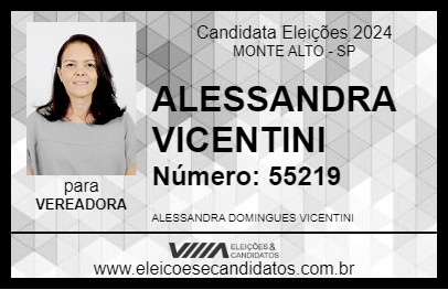 Candidato ALESSANDRA VICENTINI 2024 - MONTE ALTO - Eleições