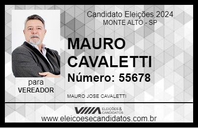 Candidato MAURO CAVALETTI 2024 - MONTE ALTO - Eleições