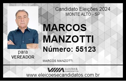 Candidato MARCOS MANZOTTI 2024 - MONTE ALTO - Eleições