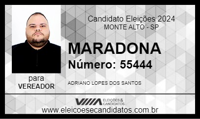 Candidato MARADONA 2024 - MONTE ALTO - Eleições