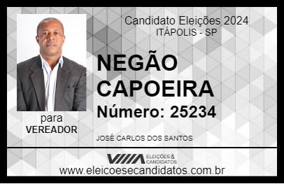 Candidato NEGÃO CAPOEIRA 2024 - ITÁPOLIS - Eleições