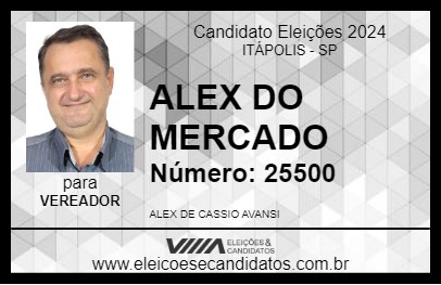 Candidato ALEX DO MERCADO 2024 - ITÁPOLIS - Eleições