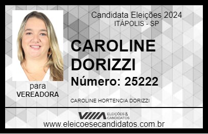 Candidato CAROLINE DORIZZI 2024 - ITÁPOLIS - Eleições