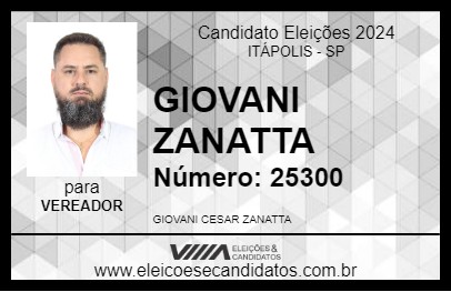 Candidato GIOVANI ZANATTA 2024 - ITÁPOLIS - Eleições