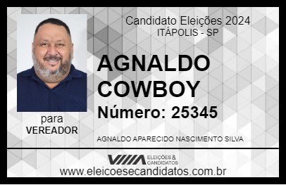 Candidato AGNALDO COWBOY 2024 - ITÁPOLIS - Eleições