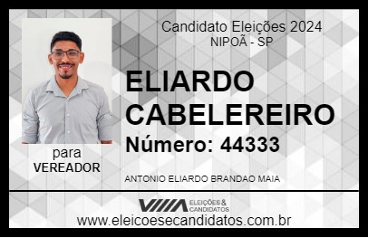 Candidato ELIARDO CABELEREIRO 2024 - NIPOÃ - Eleições