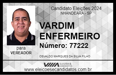 Candidato VARDIM ENFERMEIRO 2024 - NHANDEARA - Eleições