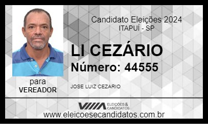 Candidato LI CEZÁRIO 2024 - ITAPUÍ - Eleições