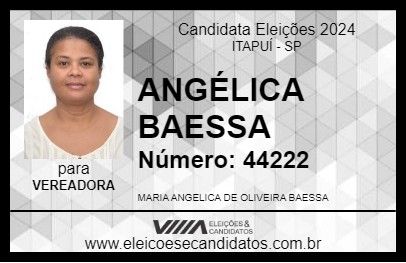 Candidato ANGÉLICA BAESSA 2024 - ITAPUÍ - Eleições