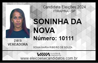 Candidato SONINHA DA NOVA 2024 - ITIRAPINA - Eleições