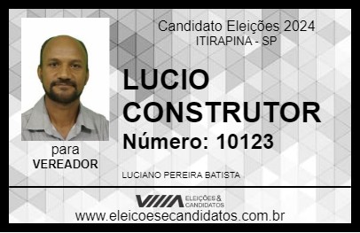 Candidato LUCIO CONSTRUTOR 2024 - ITIRAPINA - Eleições