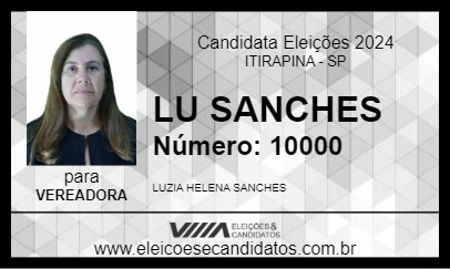 Candidato LU SANCHES 2024 - ITIRAPINA - Eleições