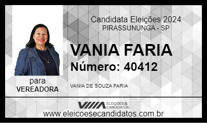 Candidato VANIA FARIA 2024 - PIRASSUNUNGA - Eleições