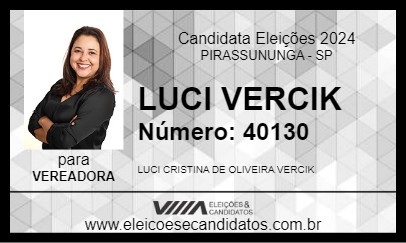 Candidato LUCI VERCIK 2024 - PIRASSUNUNGA - Eleições