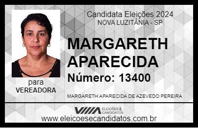 Candidato MARGARETH APARECIDA 2024 - NOVA LUZITÂNIA - Eleições