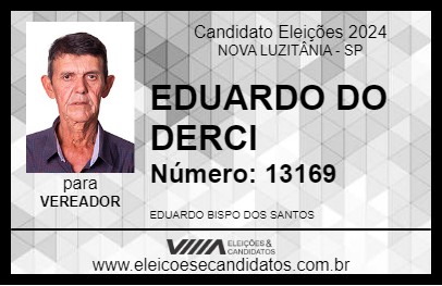 Candidato EDUARDO DO DERCI 2024 - NOVA LUZITÂNIA - Eleições