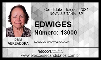 Candidato EDWIGES 2024 - NOVA LUZITÂNIA - Eleições